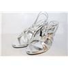 Image 1 : LADIES SILVER OPEN TOE SLIP ON HIGH HEEL SIZE 7