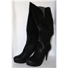 Image 1 : LADIES BLACK KNEE HIGH BOOT W/ 4.5" HEEL SIZE 10