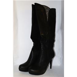 LADIES BLACK KNEE HIGH HIGH HEEL BOOT SIZE 9