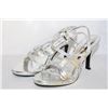 Image 1 : LADIES SILVER OPEN STYLE SLIP ON 3.5" HIGH HEEL