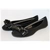 Image 1 : LADIES BLACK FLATS W/ WOVEN BOW ACCENT SIZE 7
