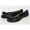 Image 1 : LADIES BLACK FLATS W/ WOVEN BOW ACCENT SIZE 7