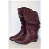 Image 1 : LADIES BURGANDY COWBOY STYLE BOOTS SIZE 8H