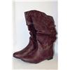 Image 1 : LADIES BURGANDY COWBOY STYLE BOOTS SIZE 8H