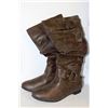 Image 1 : LADIES BROWN BOOT W/ BUCKLE ACCENTS SIZE 6