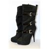 Image 1 : LADIES BLACK HIGH HEEL BOOTS WITH BUCKLE ACCENTS