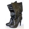 Image 1 : LADIES BLACK KNEE-HIGH HIGH HEELED BOOTS