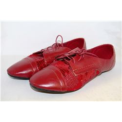 LADIES RED LEATHER STYLE & SEQUIN DRESS SHOES