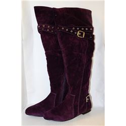 LADIES PURPLE KNEE HIGH BOOTS