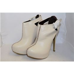 LADIES BEIGE ANKLE HIGH HEELS