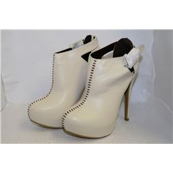 LADIES BEIGE ANKLE HIGH HEELS