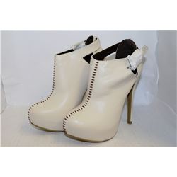 LADIES BEIGE ANKLE HIGH HEELS
