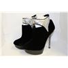 Image 1 : LADIES BLACK BEJEWELLED ANKLE HIGH HEEL BOOTS