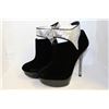 Image 1 : LADIES BLACK BEJEWELLED ANKLE HIGH HEEL BOOTS