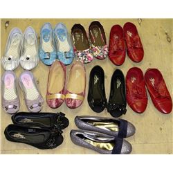 10 PAIRS OF ASSORTED LADIES FLATS