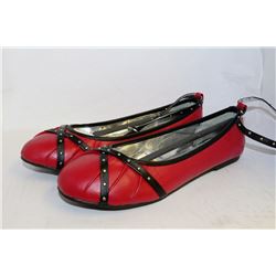 LADIES RED & BLACK FLATS