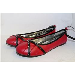 LADIES RED & BLACK FLATS