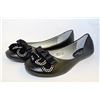 Image 1 : LADIES BLACK FLATS WITH BEJEWELLED RIBBON ACCENT