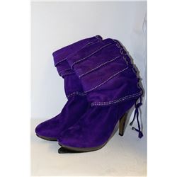 LADIES PURPLE HIGH HEEL BOOT SIZE 8H