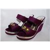 Image 1 : LADIES PURPLE & SILVER WEDGE HEEL