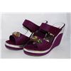 Image 1 : LADIES PURPLE & SILVER WEDGE HEEL