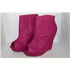 Image 1 : LADIES FUCHSIA OPEN TOE WEDGE HEEL SIZE 9