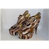 Image 1 : LADIES SNAKE PRINT STYLE OPEN TOED HIGH HEELS