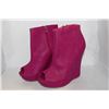 Image 1 : LADIES FUCHSIA OPEN TOE WEDGED HIGH HEEL