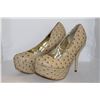 Image 1 : LADIES BEIGE 6" HIGH HEELS SIZE 10