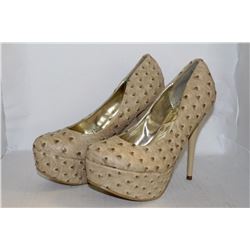 LADIES BEIGE 6" HIGH HEELS SIZE 10
