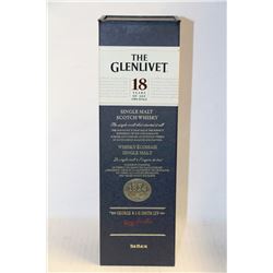 750ML BOTTLE OF THE GLENLIVET SINGLE MALT SCOTCH