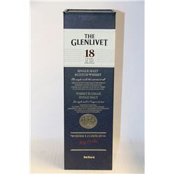 750ML BOTTLE OF THE GLENLIVET SINGLE MALT SCOTCH