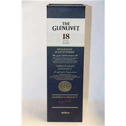 750ML BOTTLE OF THE GLENLIVET SINGLE MALT SCOTCH
