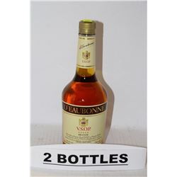 2 BOTTLES OF D'EAUBONNE V.S.O.P BRANDY