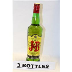 3 BOTTLES OF J&B BLENDED SCOTCH WHISKY