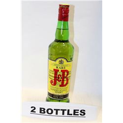 2 BOTTLES OF J&B BLENDED SCOTCH WHISKY