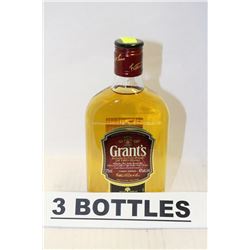 3 BOTTLES OF GRANT'S BLENDED SCOTCH WHISKY