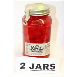 2 JARS OF OLE SMOKY CHERRIES MOONSHINE