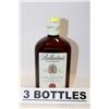 Image 1 : 3 BOTTLES OF BALLANTINE'S FINEST BLENDED SCOTCH