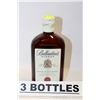 Image 1 : 3 BOTTLES OF BALLANTINE'S FINEST BLENDED SCOTCH