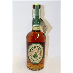 750ML BOTTLE OF MICHTER'S STRAIGHT RYE WHISKY