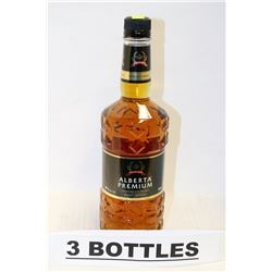 3 BOTTLES OF ALBERTA PREMIUM CANADIAN RYE WHISKY
