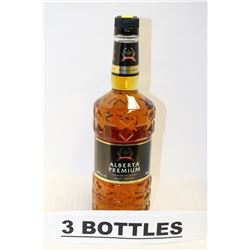 3 BOTTLES OF ALBERTA PREMIUM CANADIAN RYE WHISKY