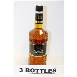 3 BOTTLES OF ALBERTA PREMIUM CANADIAN RYE WHISKY