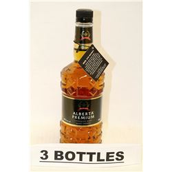 3 BOTTLES OF ALBERTA PREMIUM CANADIAN RYE WHISKY