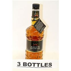 3 BOTTLES OF ALBERTA PREMIUM CANADIAN RYE WHISKY