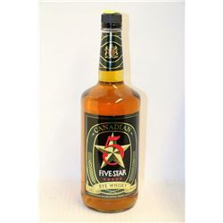 1.14L BOTTLE OF CANADIAN 5 STAR RYE WHISKY
