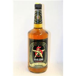 1.14L BOTTLE OF CANADIAN 5 STAR RYE WHISKY