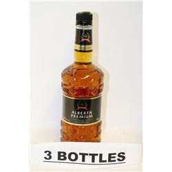 3 BOTTLES OF ALBERTA PREMIUM CANADIAN RYE WHISKY