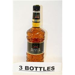 3 BOTTLES OF ALBERTA PREMIUM CANADIAN RYE WHISKY